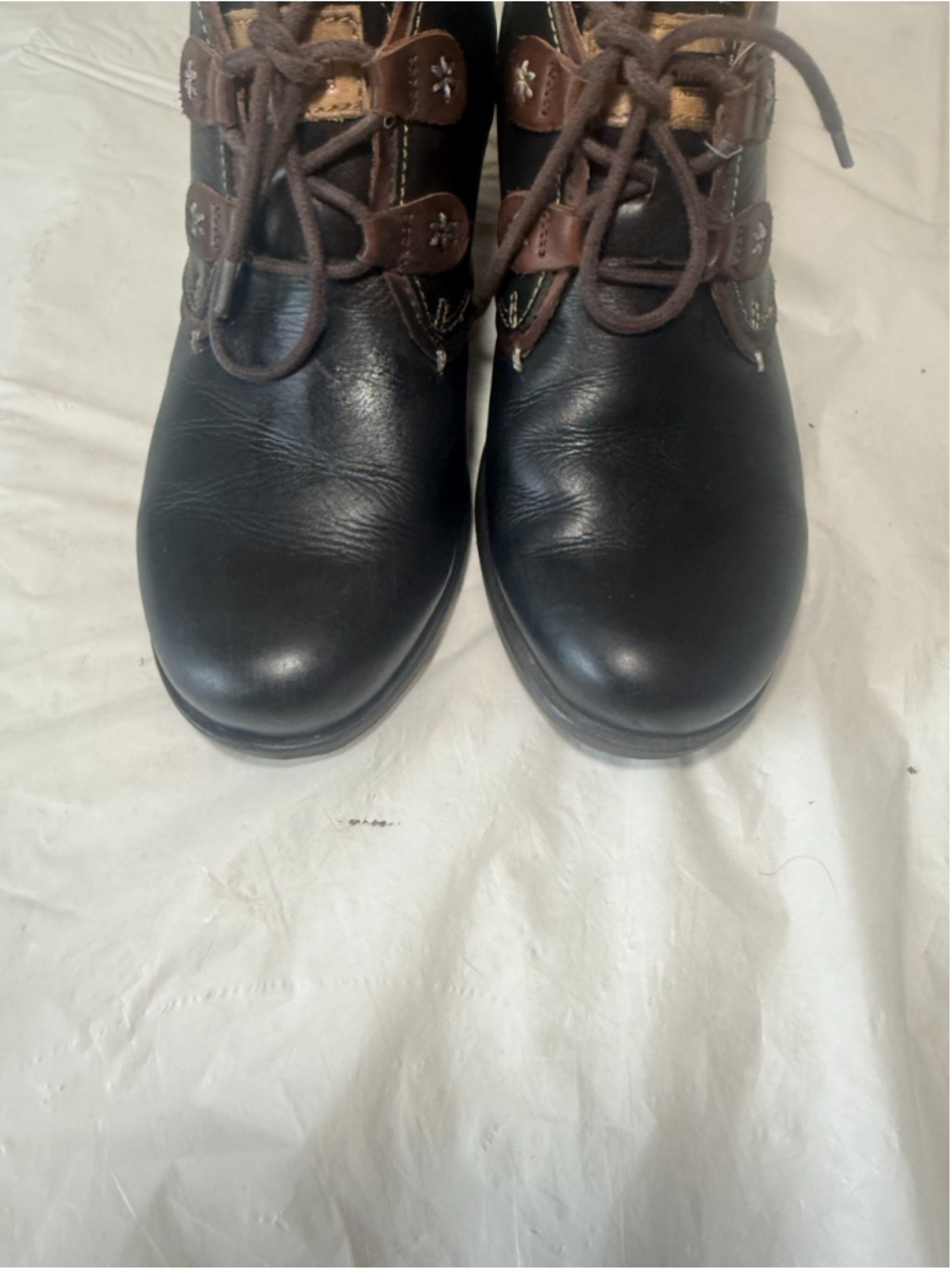 Pikolinos Le Mans BLACK Leather Block Heel Ankle Boots Size EU 38 US 7.5 - Picture 5 of 12